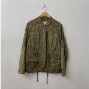 Anthropologie HEI HEI Marias Army Green Eyelet Jacket XS